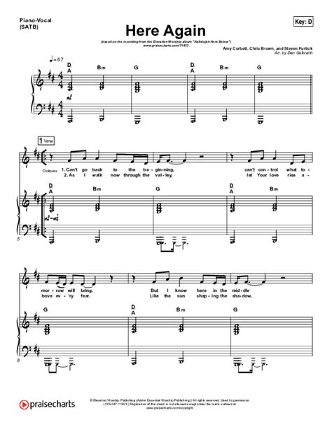 Here Again Sheet Music PDF (Elevation Worship) - PraiseCharts