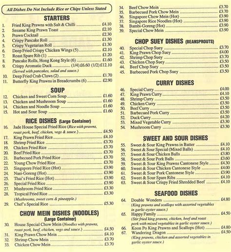 Jade House Chinese Takeaway Menu - Image to u