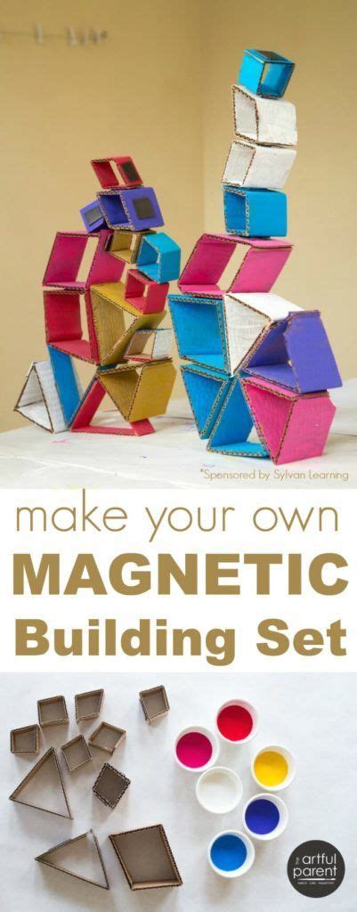 How to Make a DIY Magnetic Building Set with Cardboard | Kids art projects, Projects for kids ...