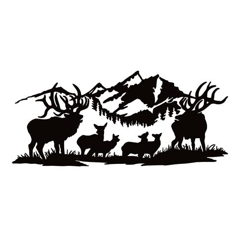 Two Bulls and Cows Scene Elk Hunting Decal - Elk Hunting Two Bulls and Cows Hunting Sticker ...