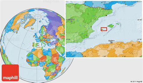 Political Location Map of Ibiza