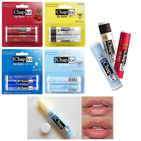 8pc Chap Ice Lip Balm Fruit Flavor 0.15 oz Variety Chapstick Women Heal Dry Lips - Walmart.com