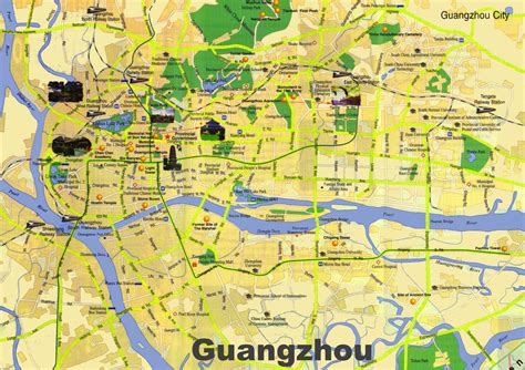 Guangzhou tourist map - Ontheworldmap.com