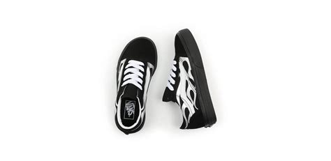 Vans Kid's Metallic Flame Old Skool Shoes - Black / Silver — Just For Sports