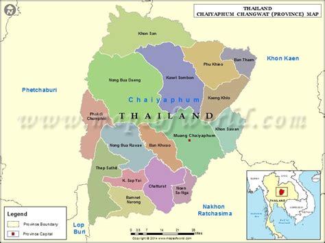 Chaiyaphum Map | Map of Chaiyaphum Province, Thailand