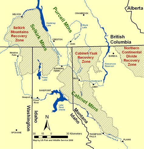 Selkirk Mountains Idaho Map