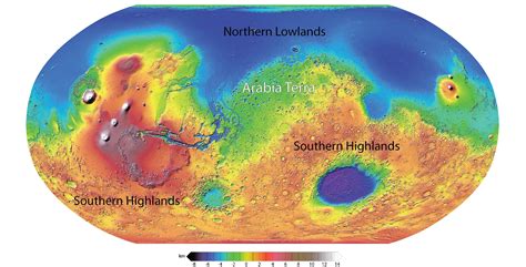 Mars elevation map : r/MapPorn