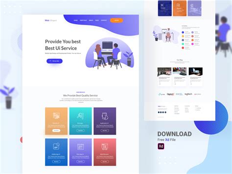 Basic Landing Page Template - Free XD Resource | Adobe XD Elements