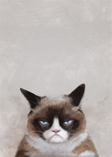 'Grumpy Cat' Poster, picture, metal print, paint by Mashz | Displate