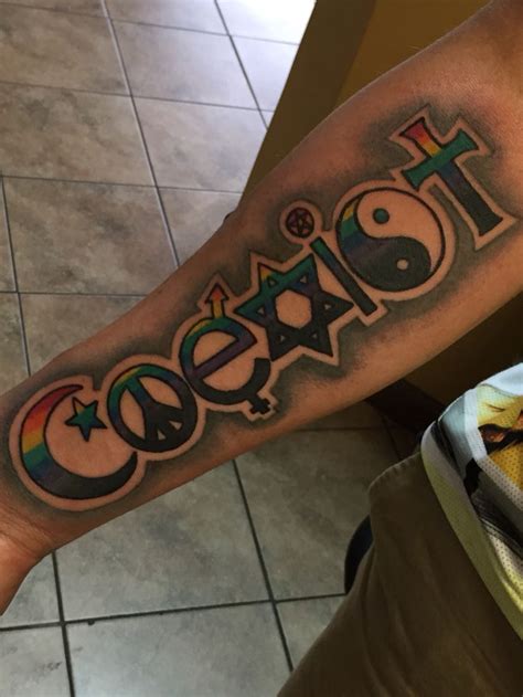 The new standard for Coexist tattoos | Coexist tattoo, Tattoos, Polynesian tattoo