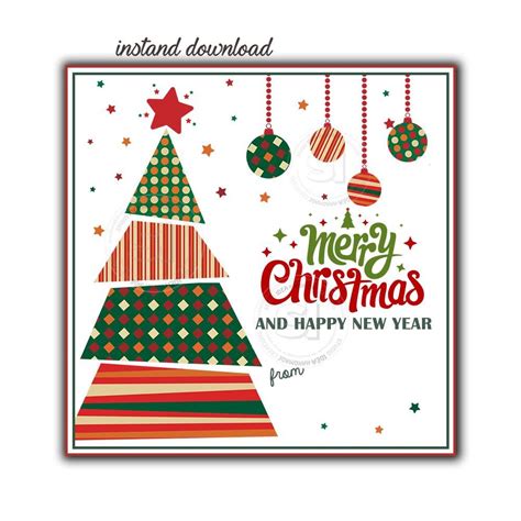 INSTANT DOWNLOAD- Christmas Tree Wishes Printable 2.5" Tag-Merry ...