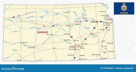 Kansas Road Map Stock Illustrations – 280 Kansas Road Map Stock ...