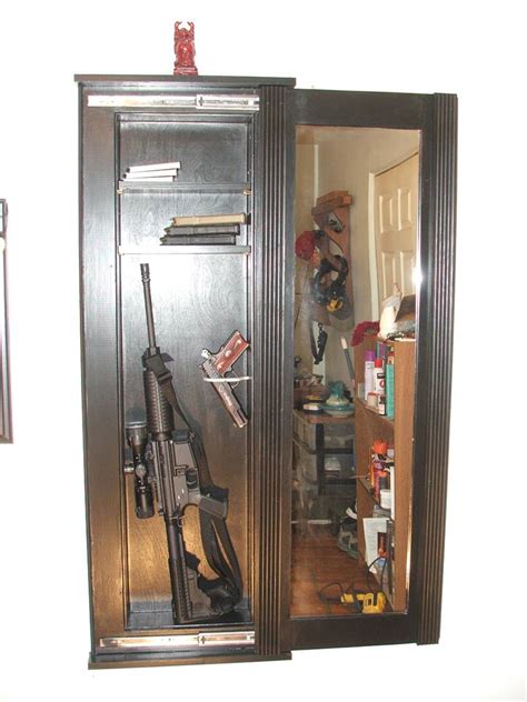 Secret Gun Cabinet Behind Mirror | StashVault - Secret Stash Compartments