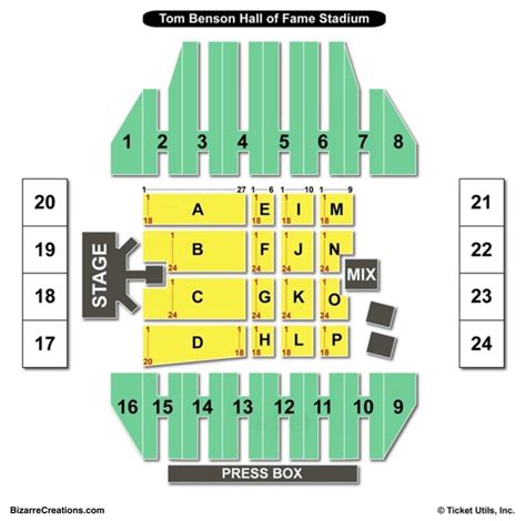 Tom Benson Hall of Fame Stadium Seating Chart | Seating Charts & Tickets