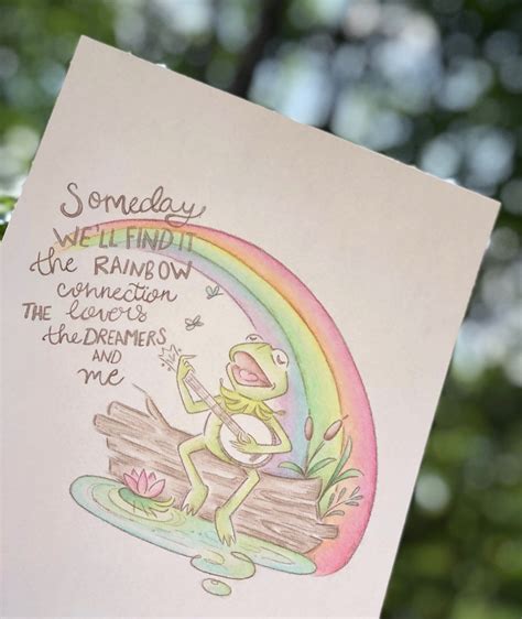 Kermit the frog rainbow connection painting print the | Etsy