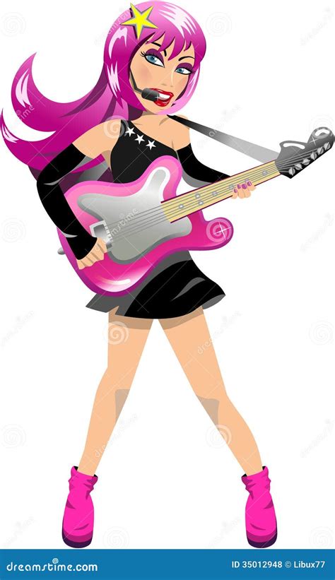 Woman Rockstar Playing Electric Guitar Royalty Free Stock Photos ...