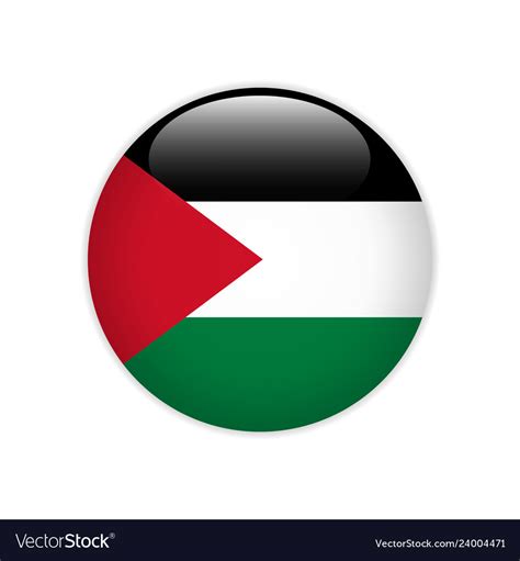 Palestine flag on button Royalty Free Vector Image