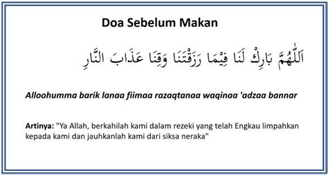 Doa Sebelum Makan Dan Setelah Makan Atau Minum Beserta Latin Dan Artinya - Kisah dan Ajaran ...