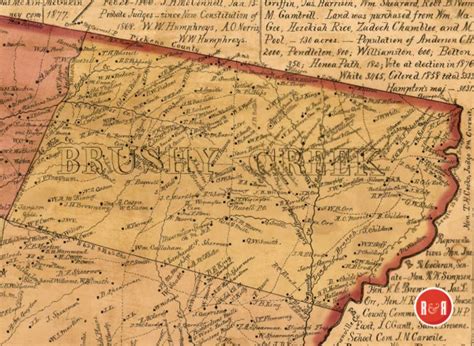 BRUSHY CREEK TOWNSHIP MAP - 1877 & 1896 - Anderson County