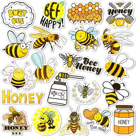 Bee Stickers Honey Bee Stickers Honey Stickers for Waterproof Bee ...