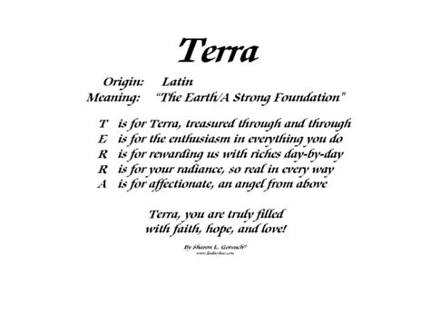 Meaning of Terra - LindseyBoo