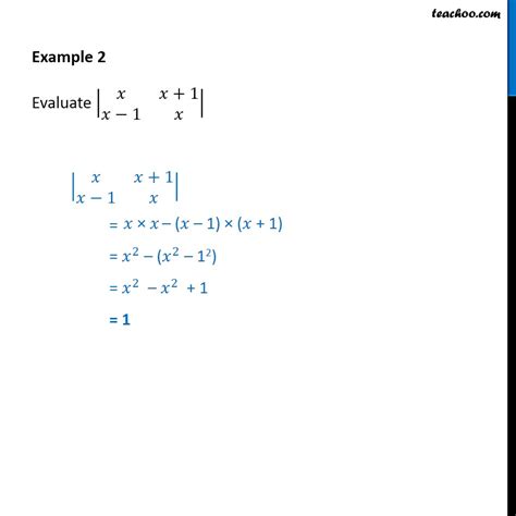 Example 2 - Finding determinant of a 2x2 matrix