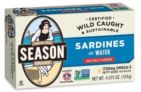 Buy Season Sardines in Water – No Salt Added, Wild Caught, 22g of ...