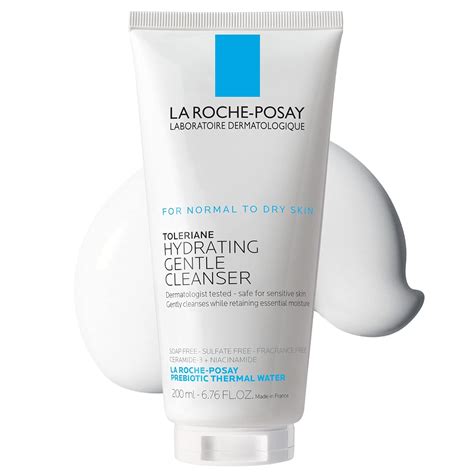 La Roche-Posay Toleriane Hydrating Gentle Face Cleanser Daily Facial Cleanser with Niacinamide ...