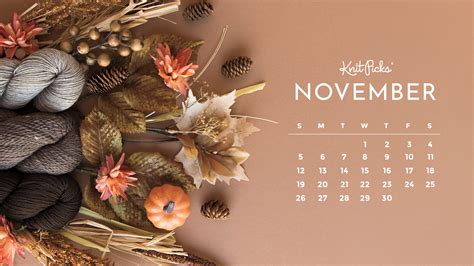 Free Downloadable November 2023 Calendar - The Knit Picks Staff Knitting Blog