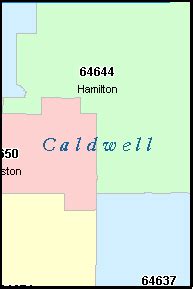 CALDWELL County, Missouri Digital ZIP Code Map