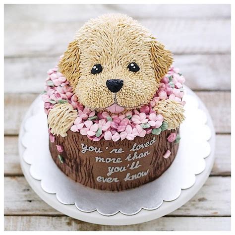 Woof you, woof you 💕 | Puppy birthday cakes, Dog birthday cake, Puppy cake