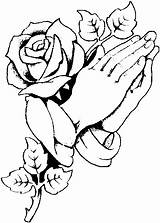 Praying Hand And Rose Coloring Page  Free Printable Pages sketch template