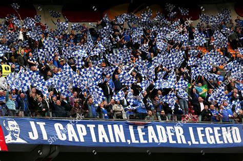 Chelsea Fans Wave Their Flags Above Editorial Stock Photo - Stock Image ...