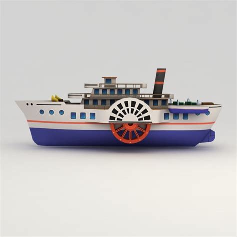 3d paddle steamer boat model