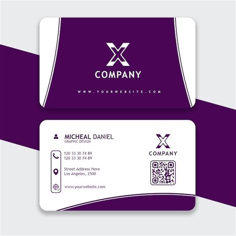 Premium PSD | Purple modern business card