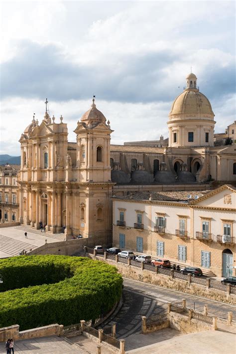 Noto,Italy-May 7, 2022-View of the beautiful Cathedral of Noto from the ...