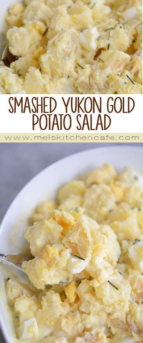 Smashed Potato Salad {Yukon Gold} | Mel's Kitchen Cafe | Recipe | Gold potato salad recipe, Gold ...