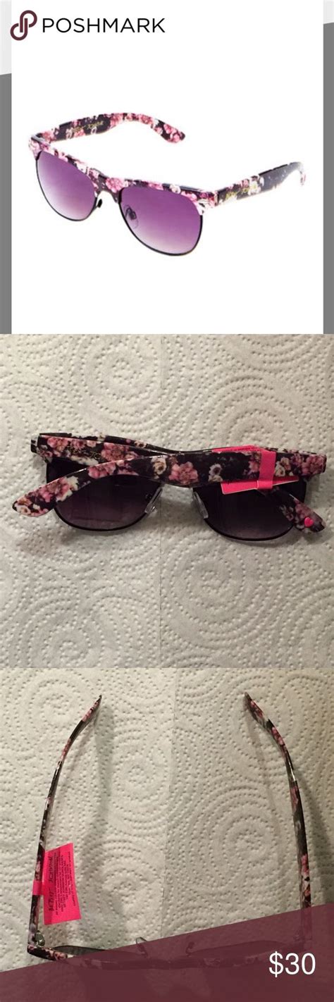 Betsey Johnson Black Floral Classic Sunglasses | Classic sunglasses ...