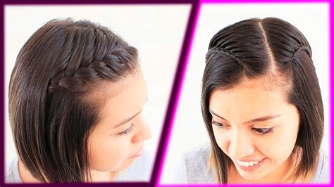 Peinados fáciles para cabello corto | Peinado con trenza | hairstyle ...