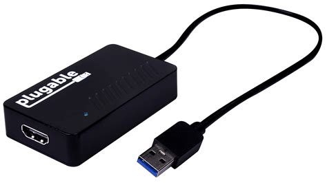 Plugable USB 3.0 to HDMI 4K UHD Video Graphics Adapter for Multiple Monitors up to 3840x2160 ...