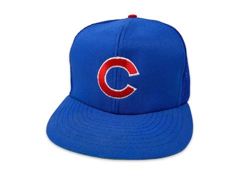 Vintage Chicago Cubs Trucker Hat 80s 90s Cap MLB H01 - Gem