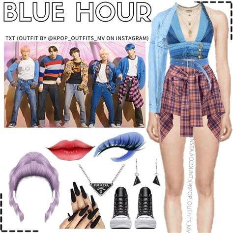 TXT - BLUE HOUR MV INSPIRED OUTFIT 4 (@KPOP_OUTFITS_MV ON INSTAGRAM) in 2022 | Kpop outfits ...