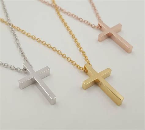 Cross Necklace Simple Cross Necklace Dainty Cross Pendant | Etsy