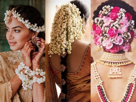 We Are Swooning Over These 10 Beautiful Gajra Wedding Hairstyles! | Bride dress up, Indian ...