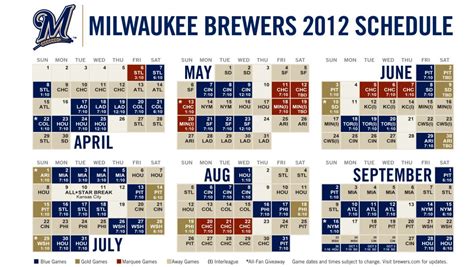 Milwaukee Brewers 2024 Schedule Printable Schedule - Terri Georgeta