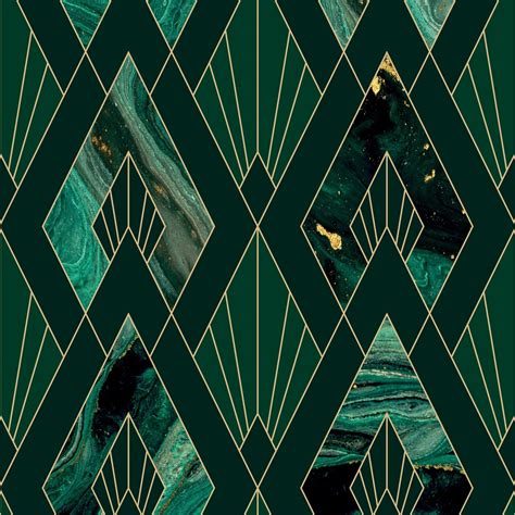 Leonardo Wallpaper in Green Marble | Green art deco, Art deco wallpaper, Art deco