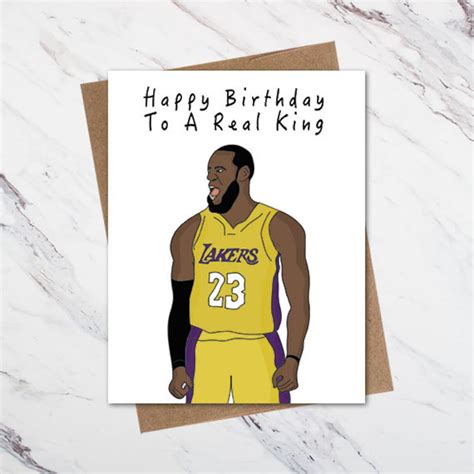 Lebron James Birthday Card, Basketball Fan Birthday Card - Etsy