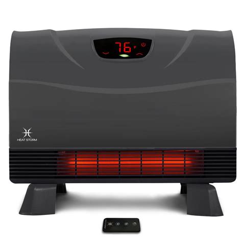 Heat Storm 1,500-Watt Gray Deluxe Indoor Floor to Wall Infrared Heater ...