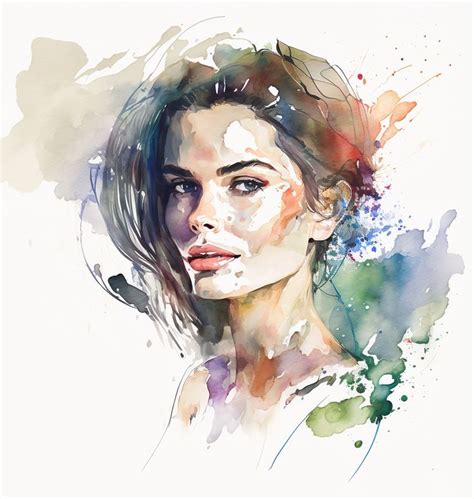 a watercolor painting of a woman's face