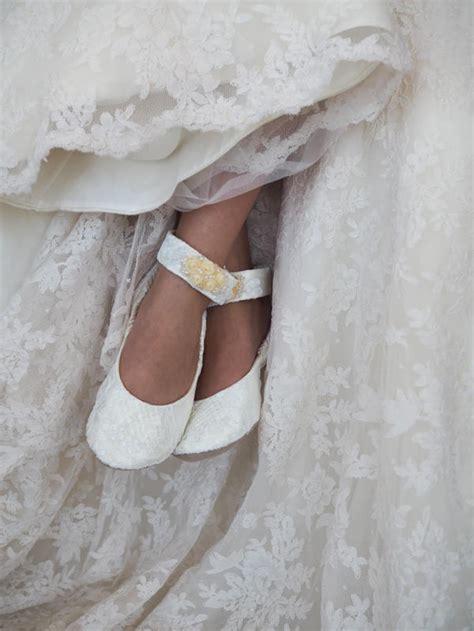 Ivory Lace Bridal Ballet Shoe With Ivory Rosettes~ Custom Wedding ...